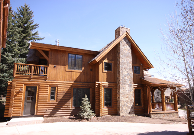 exterior log home finish basalt colorado