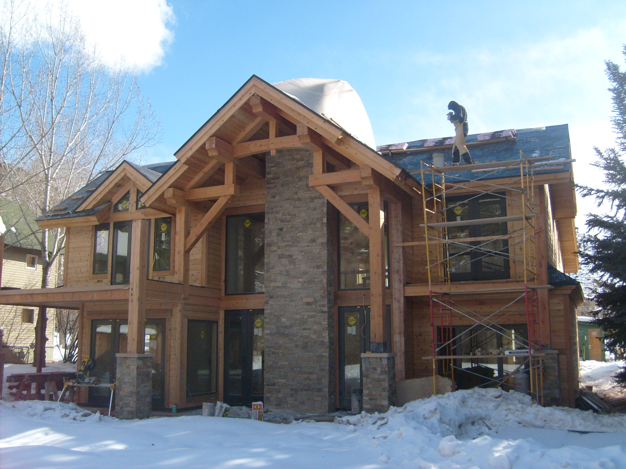 310 Riverside Drive Basalt Colorado back side facing river Johannsson Architects 