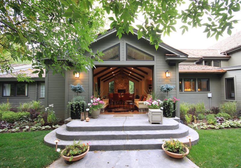 The new living area flows out to the garden